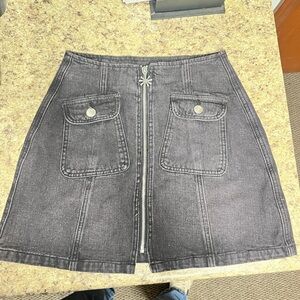 dELiA*s x Dolls Kill Black Denim Full Zip Mini Skirt